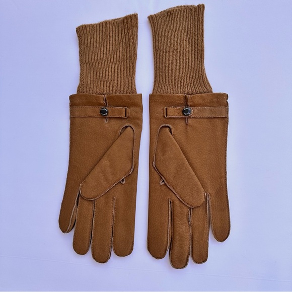Fownes Brown Suede Gloves with Knitted Cuffs NWT - Picture 16 of 16